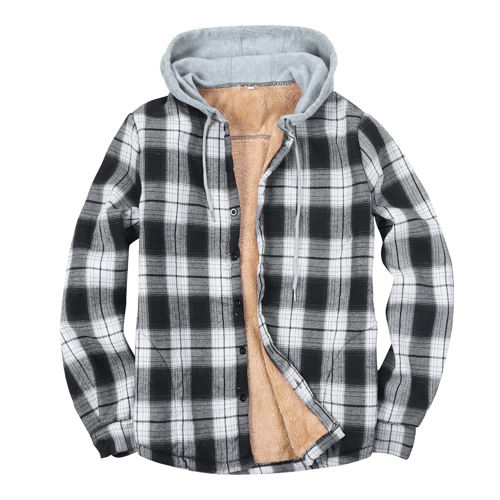 Buy Casual Fleece Lined Plaid Flannel Shirts Lined Flannel Shirt Jacket