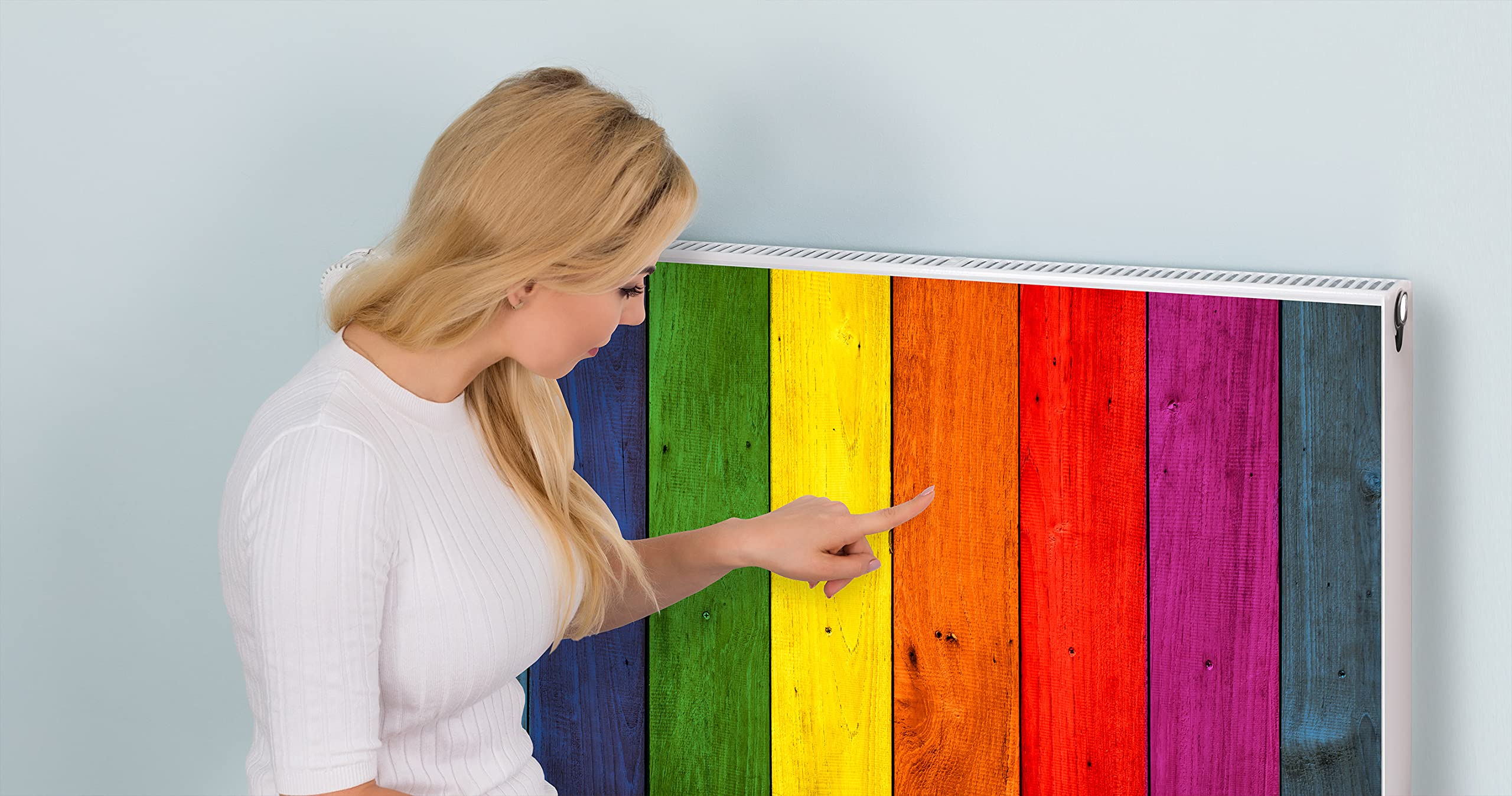 Cache-radiateur Magnétique Décoratif 80x60 Cm - Lamelles En Bois Naturel, Facile à Installer Sans Perçage - Protection Anti-poussière, Résistant à La Chaleur - 10
