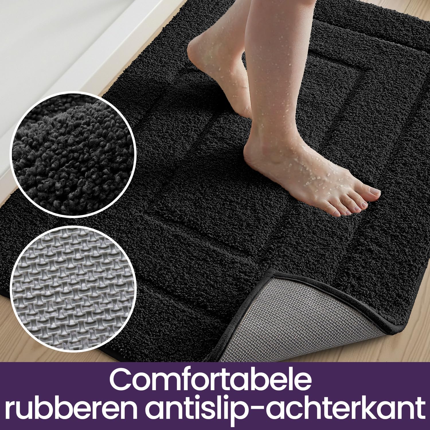 DEXI Badmat 60 x 90 cm, Antislip Zachte Badmatten Absorberend, Wasbaar