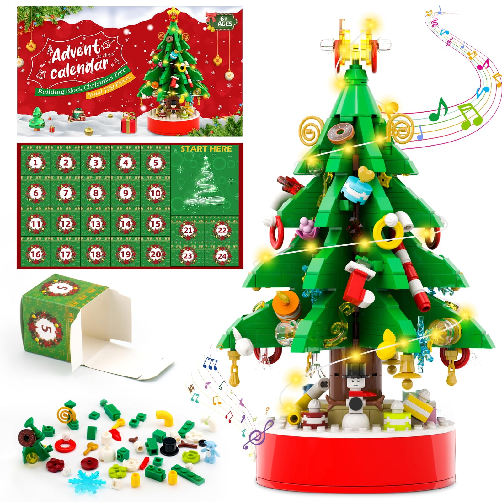 Amazon.co.jp: アドベントカレンダー 2024年 クリスマスツリー組み立て