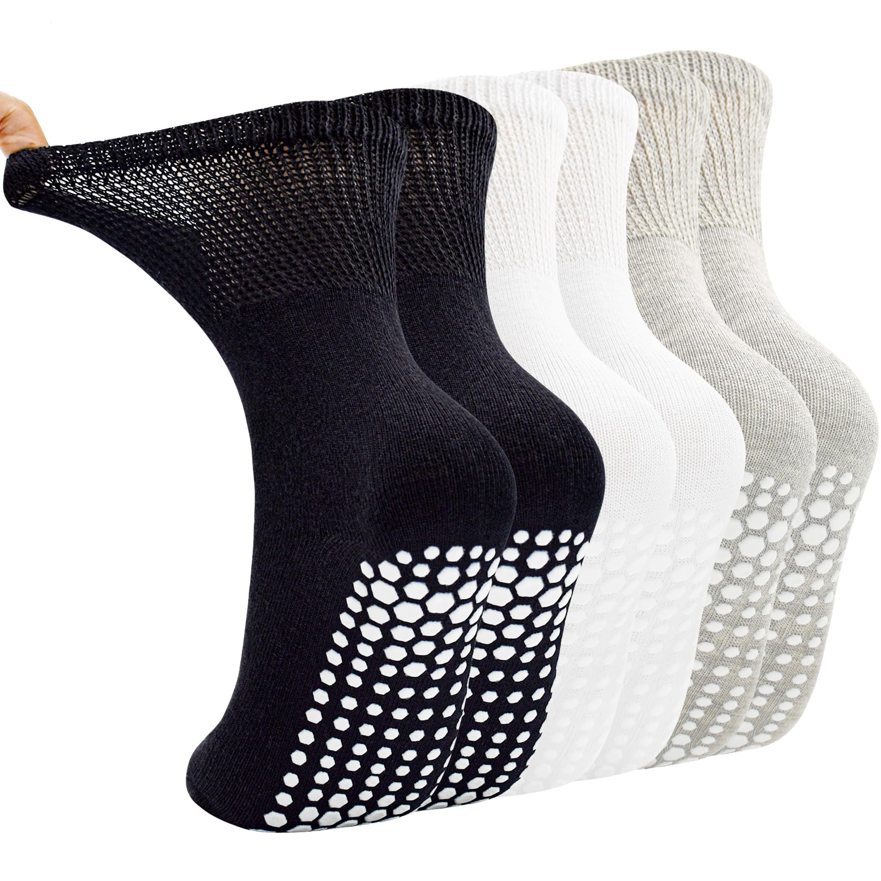 ARERWA Stoppersocken für Damen Yoga Pilates Socken 3 Paar Antirutsch Socken Rutschfeste Sport für Yoga, Pilates, Barre, Tanz, Barfuß, Trampolin, Zuhause, Krankenhaus 35-40