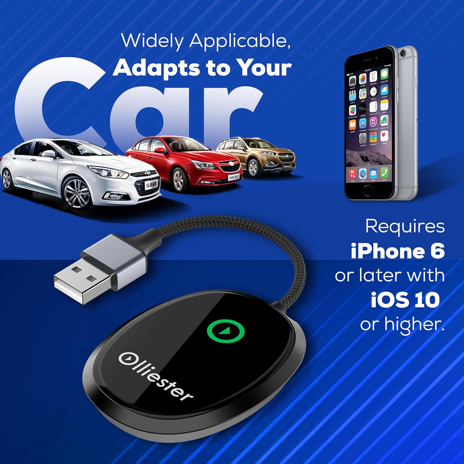 Wireless CarPlay Adapter for Apple CarPlay, Easy to Upgrade Wired CarPlay to Wireless, Fast Connectivity, Car Play Dongle for iPhone, Works for Cars with Built-in CarPlay