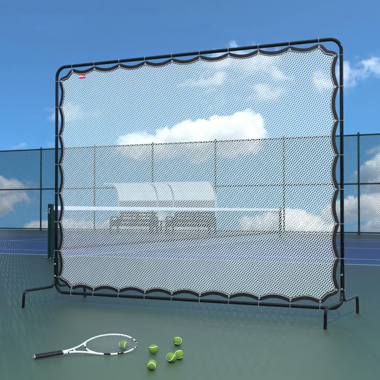 Rete Da Tennis 9,5 X 7 Piedi - Muro Da Allenamento Per Rimbalzo Con Tabellone Per Racchetta, Palla Sportiva, Pickleball e Allenamento All'aperto