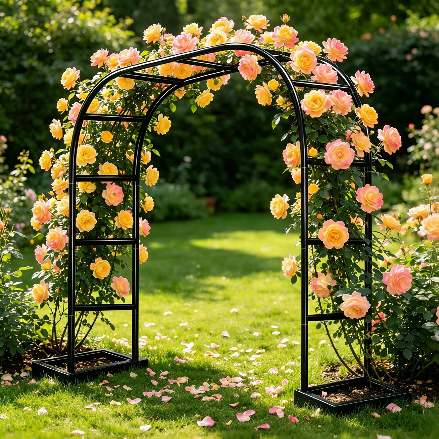 Arco de jardín elegante y resistente para plantas trepadoras