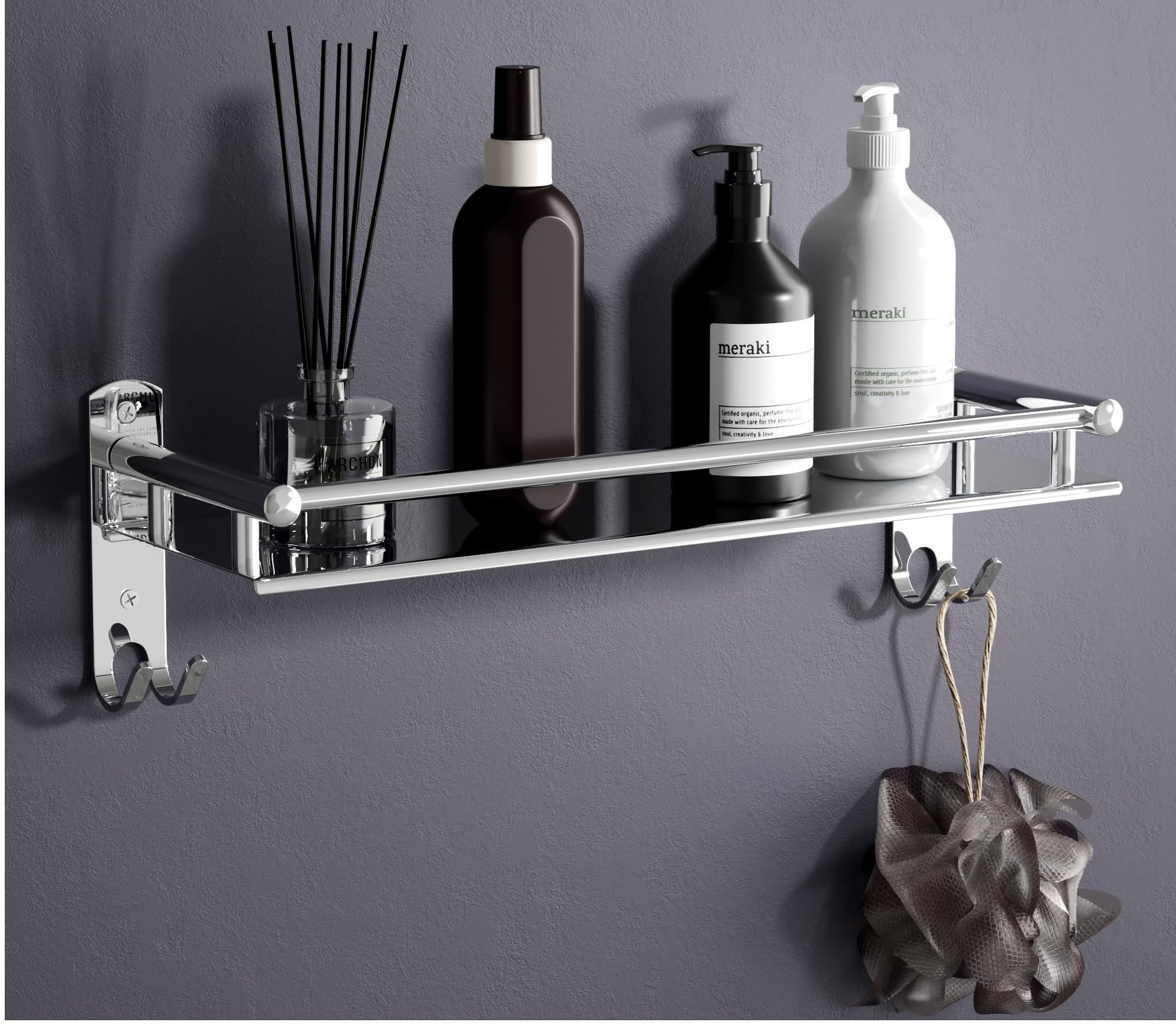 GRIVAN 1 Layer Stainless Steel Bathroom Shelf/Kitchen Shelf/Bathroom Shelf and Rack/Bathroom Accessories