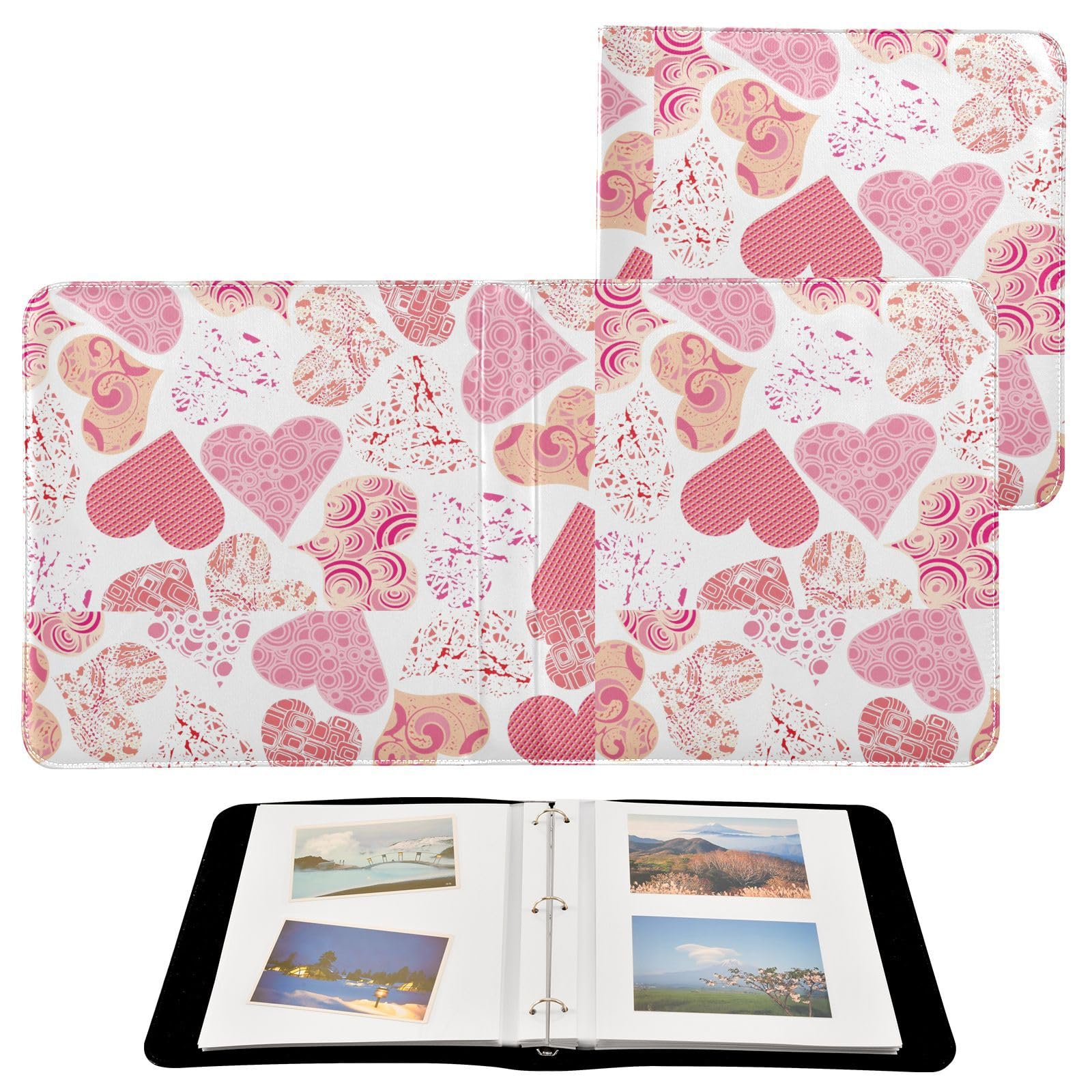 Carpetas de álbumes de fotos, libros de fotos, páginas autoadhesivas de San Valentín, álbumes familiares para fotos, álbum de fotos de 15,2 x 20,3 cm