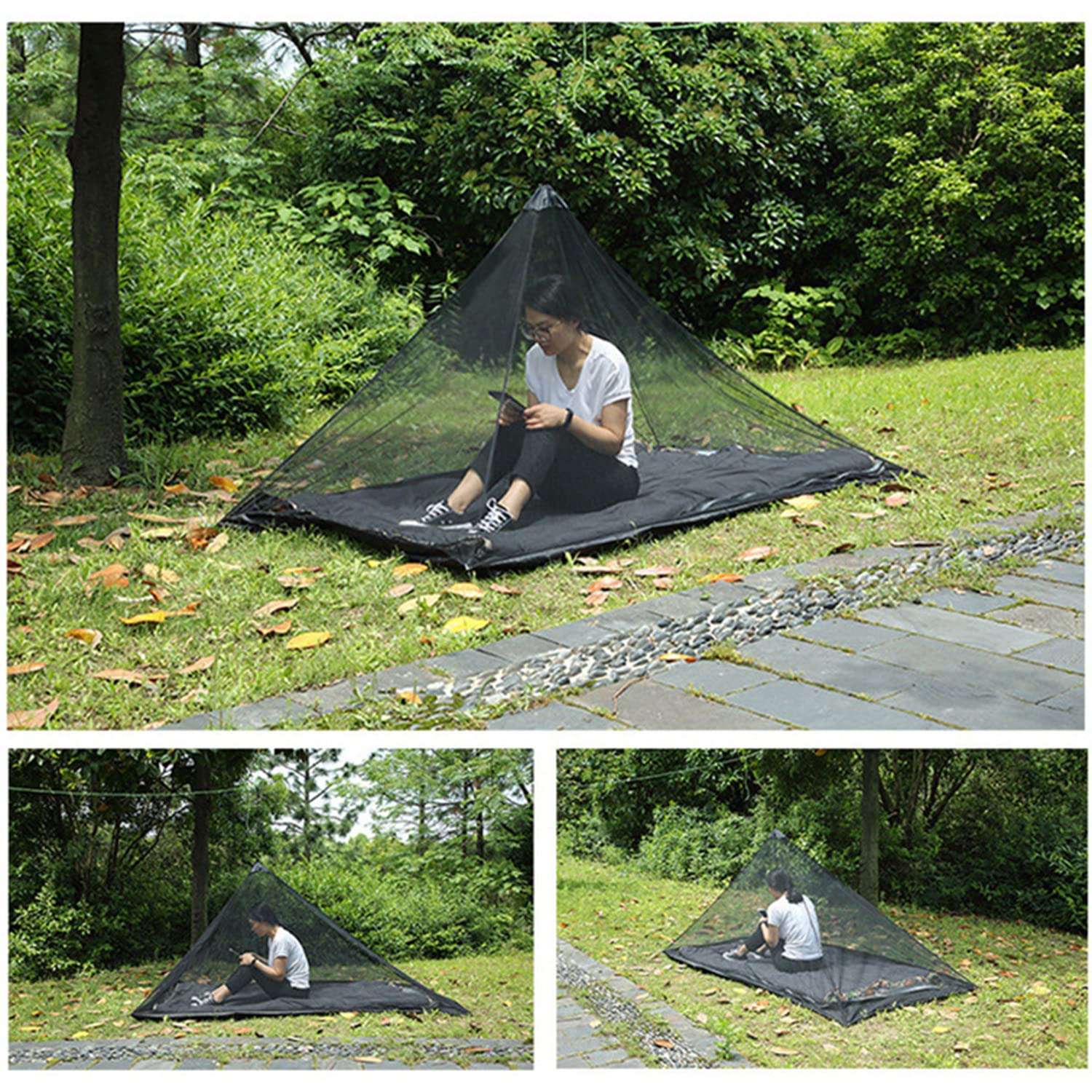 Amazon.co.jp: 蚊帳 キャンプ アウトドア モスキートネット 一人