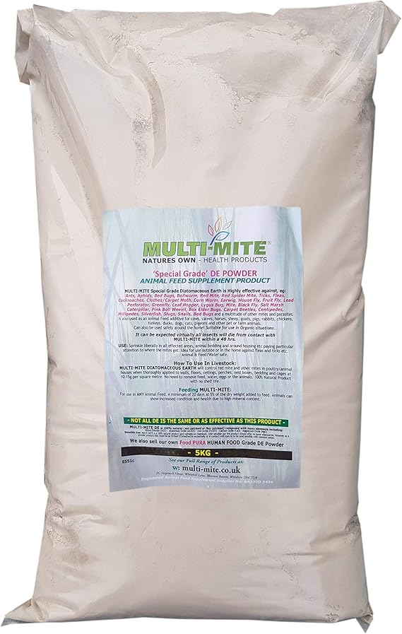 MultiMite® 5KG DIATOMACEOUS EARTH Feed Grade DE Red Mite Fleas and