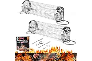 Rolling Grilling Basket for Outdoor Grilling