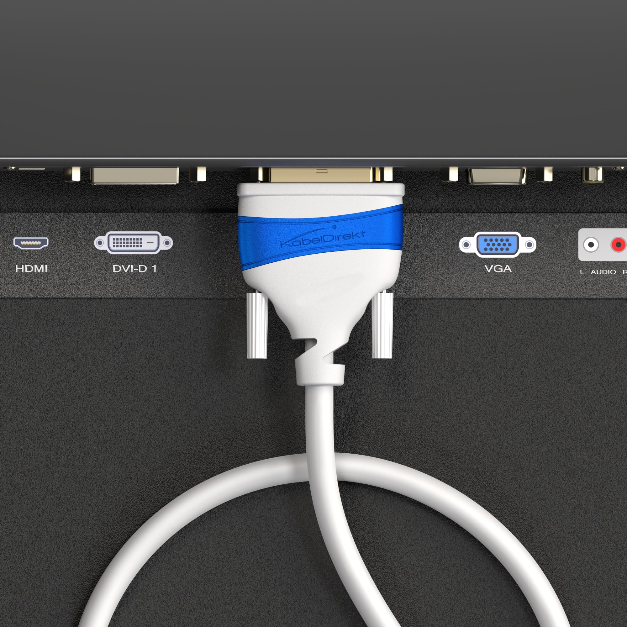 KabelDirekt – Kabel Dual Link DVI – 3m, biały | Cyfrowe kabel monitora DVI-D/24+1, do 2560×1600 przy 60Hz lub Full HD/1080p