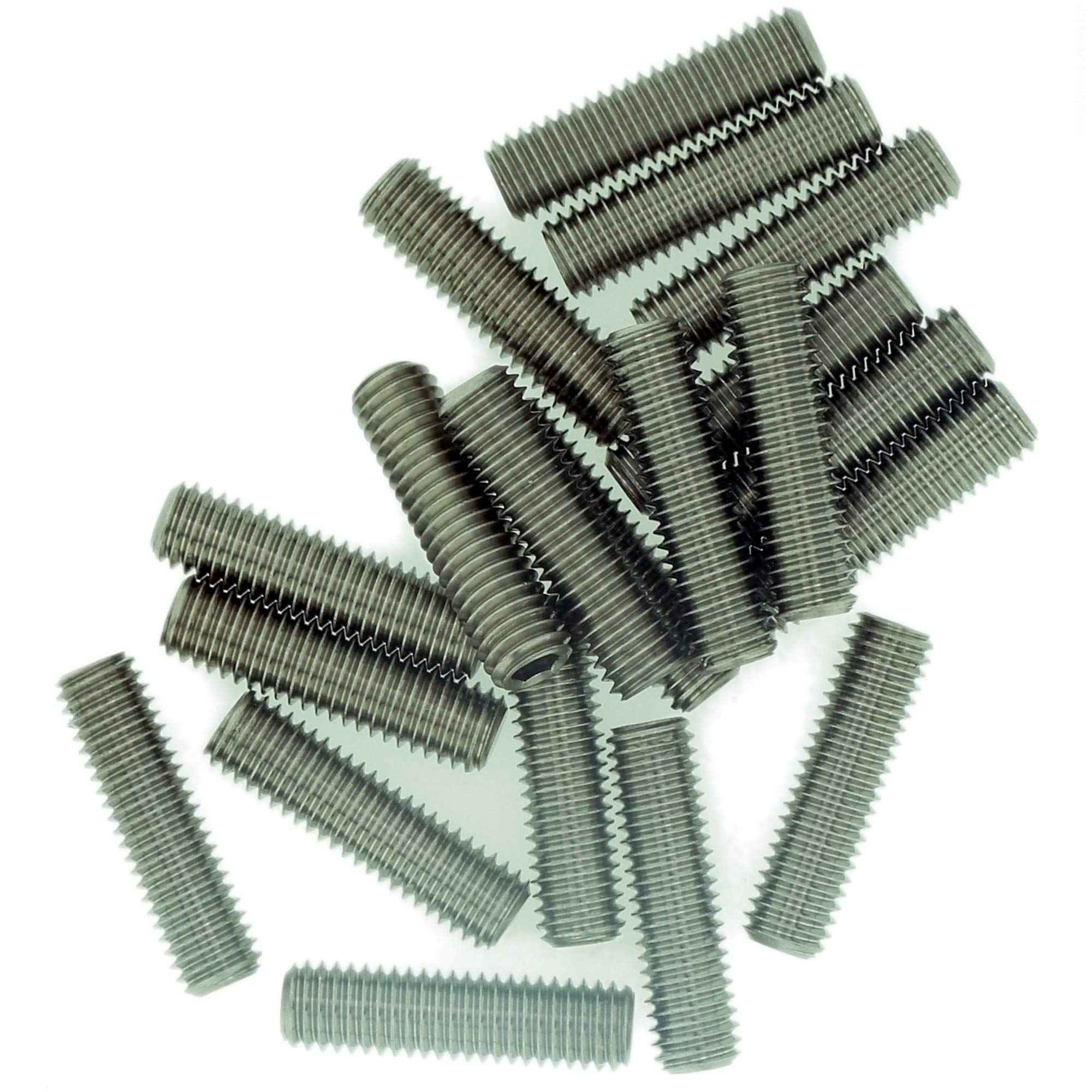 Singularity Supplies M6 (6Mm X 50Mm) Hex Socket Grub Screw (Flat Point) - Stainless Steel (A2) (Pack Of 10)