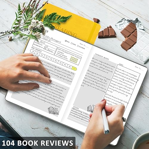 Miniatura 34 de Reading Journal with 104 Book Reviews, Book Journal for Books Lovers & Readers - Review and Track Your Reading Progress, Reading Log Notebook Gift