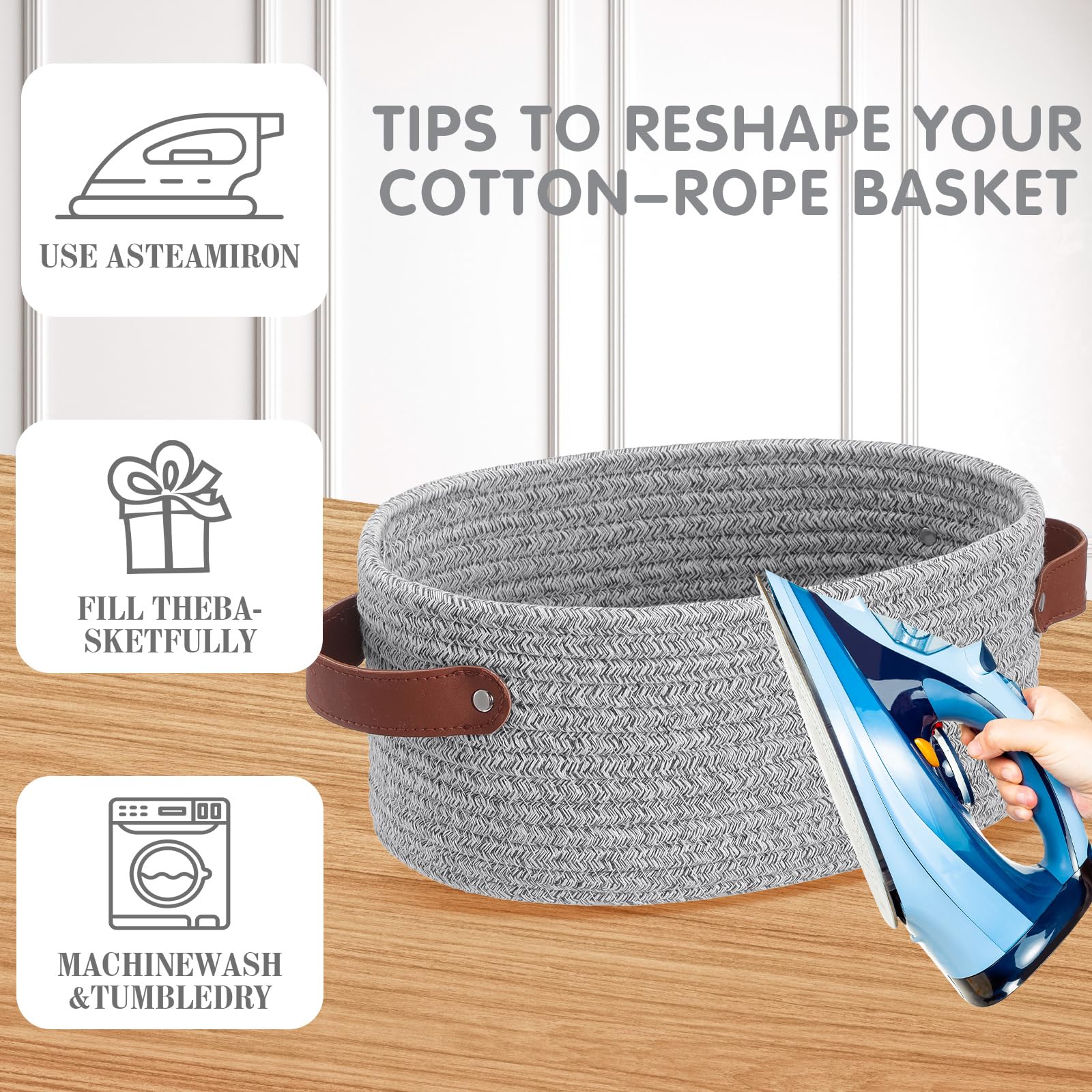 Colingmill Paquete de 2 cestas de regalo para el día de San Valentín con asas con bolsas de regalo, cintas, cestas tejidas, caja de regalo vacía para regalos, cestas de regalo, boda, Pascua (gris