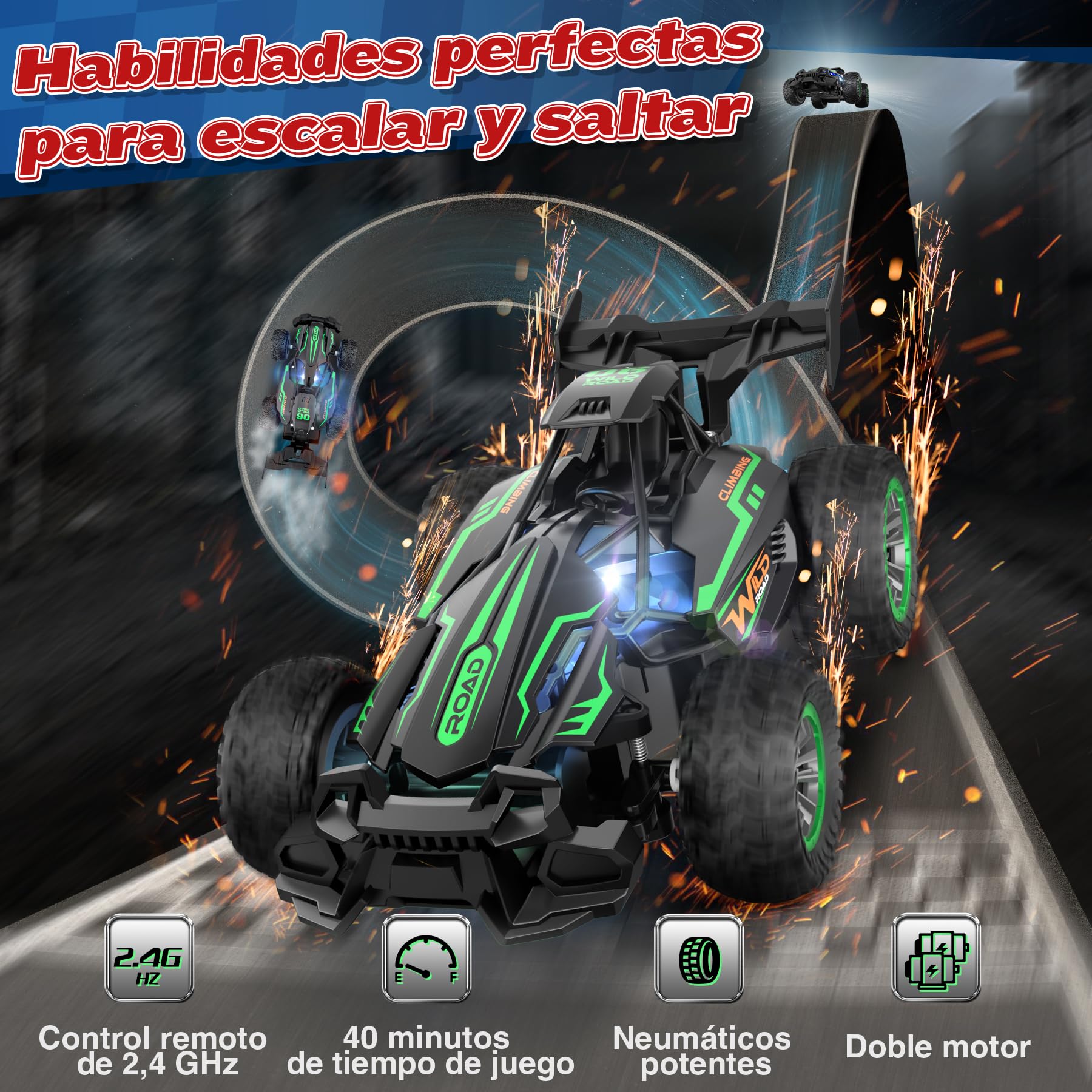 Coche Teledirigido, 1:18 RC Coche 2.4GHz 20+KM/H High Speed Coches Teledirigidos con Batería Recargable Coches Teledirigidos para Niños 3-16 Años Regalo Cumpleaños Navidad