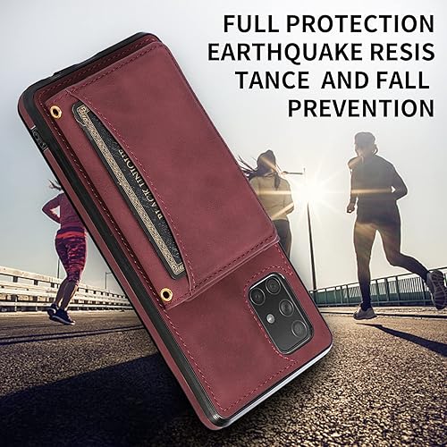Miniatura 7 de Asuwish Funda de teléfono para Samsung Galaxy A71 5G con protector de pantalla de vidrio templado y soporte de tarjeta de crédito de piel sintética,