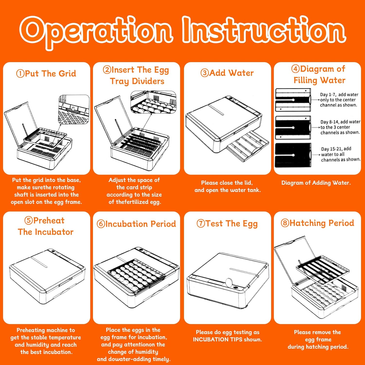 Automatic Egg Incubator, Automatic Egg Turner with Thermometer Control & Humidity Control, Egg Candler, 360°View,Incubator for Hatching Chicks-36 Egg Capacity