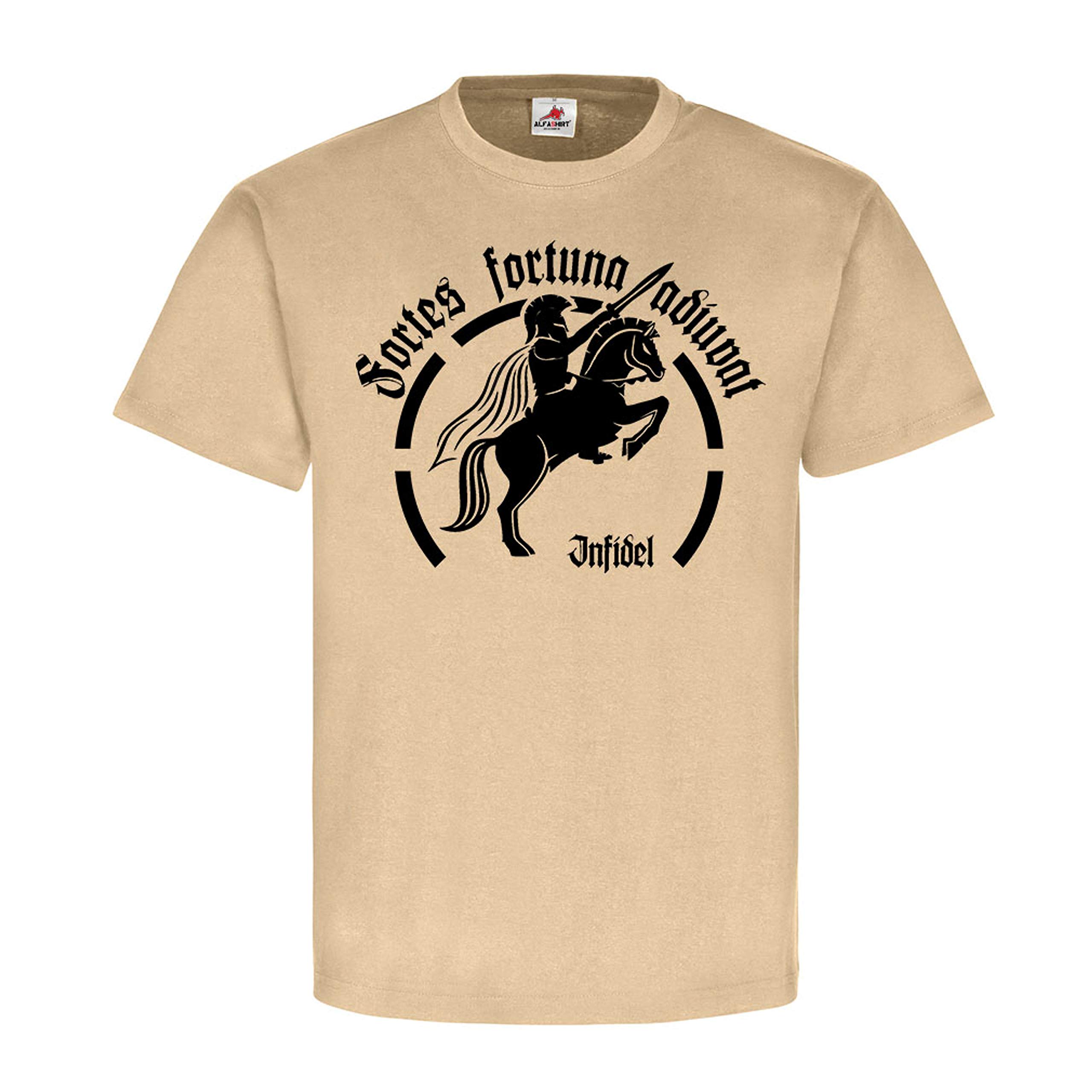 T-shirt Fortes Fortuna Adiuvat beige le courage au quotidien