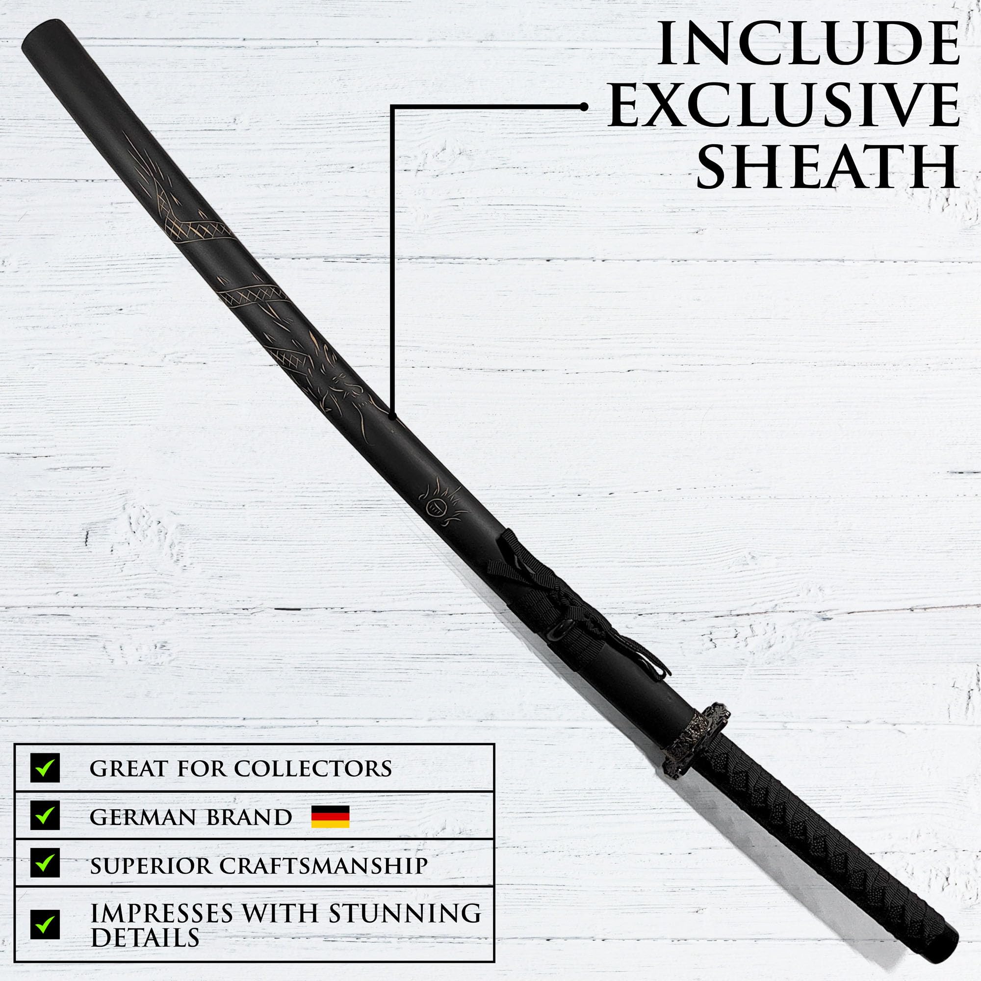 Katana Schwert echt Samurai Schwert aus Stahl mit Einer Scheide zur Dekoration für Shogun Shadows Sword Schwerter einen Sammler oder als Geschenk für Cosplay oder Anime