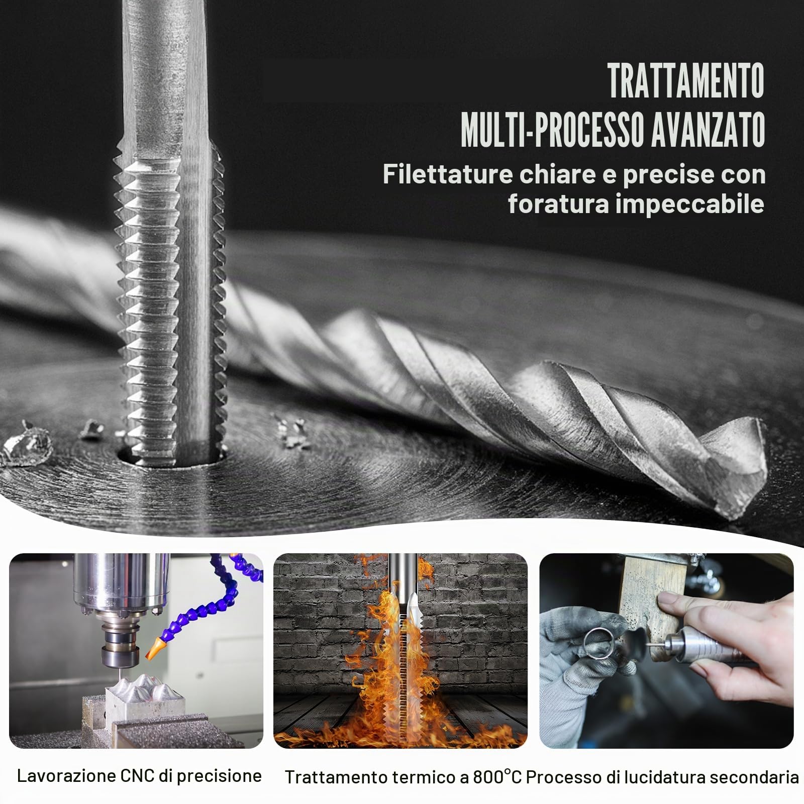 VEVOR Set di Filiere Maschi Utensili per Filettatura SAE 116 Pezzi in Totale, Set per Rubinetti Matrici in Lega di Zinco Utensili per Filettature in Valigetta Portatile, Set di Rubinetti Chiavi 116 Pz