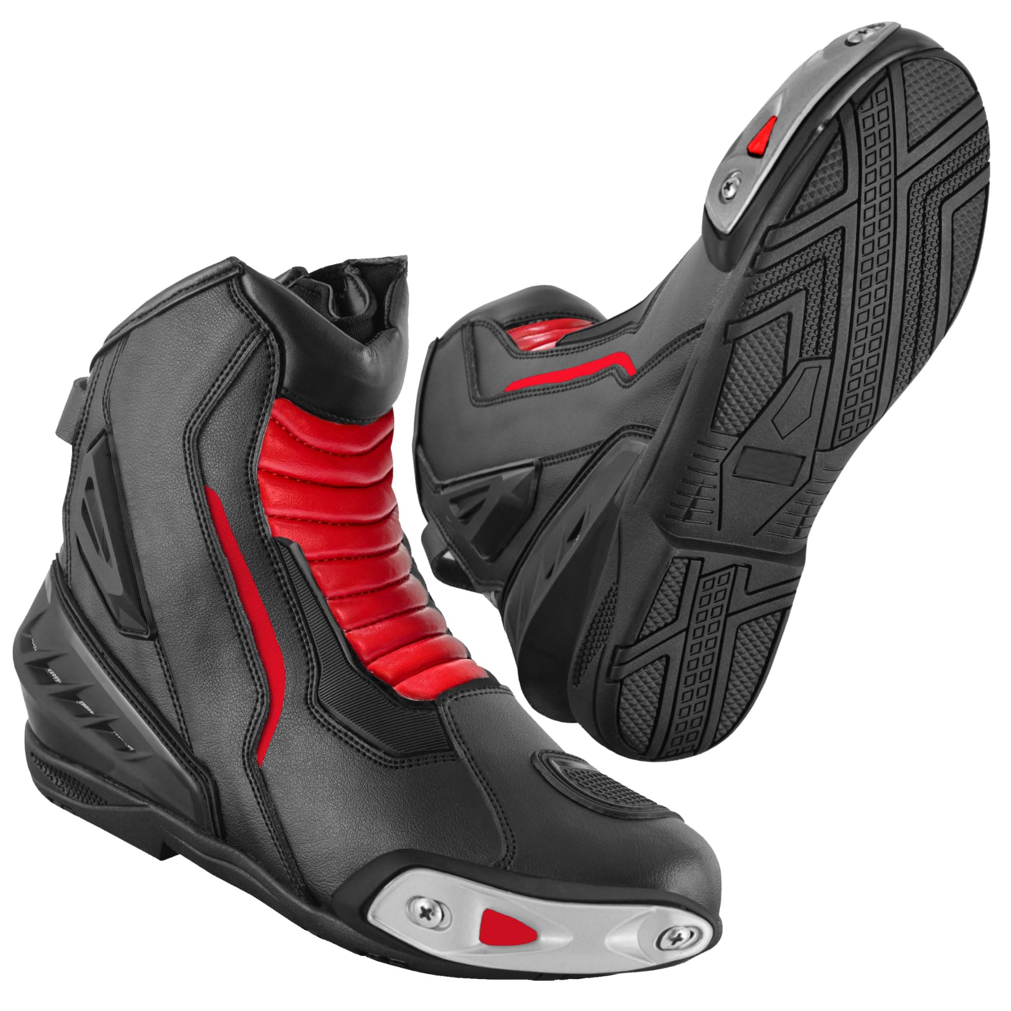 Zapatos de moto de cuero para hombre, botas protectoras antideslizantes con soporte para el tobillo,CE Aprobado