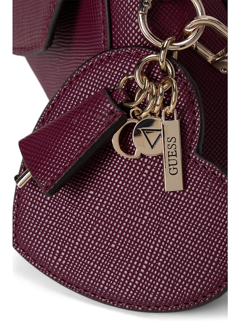 Burgundy GUESS Bolena Flap Shoulder Bag