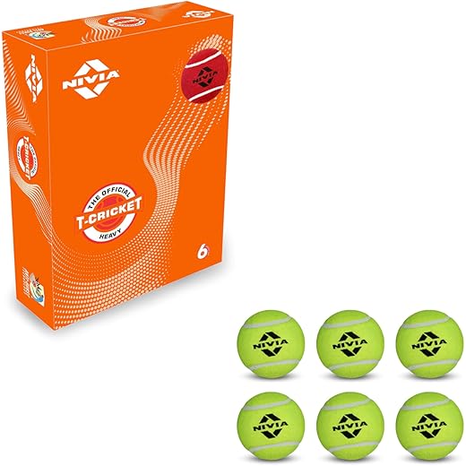 Nivia Cricket Tennis Ball Heavy Weight Pack of 6