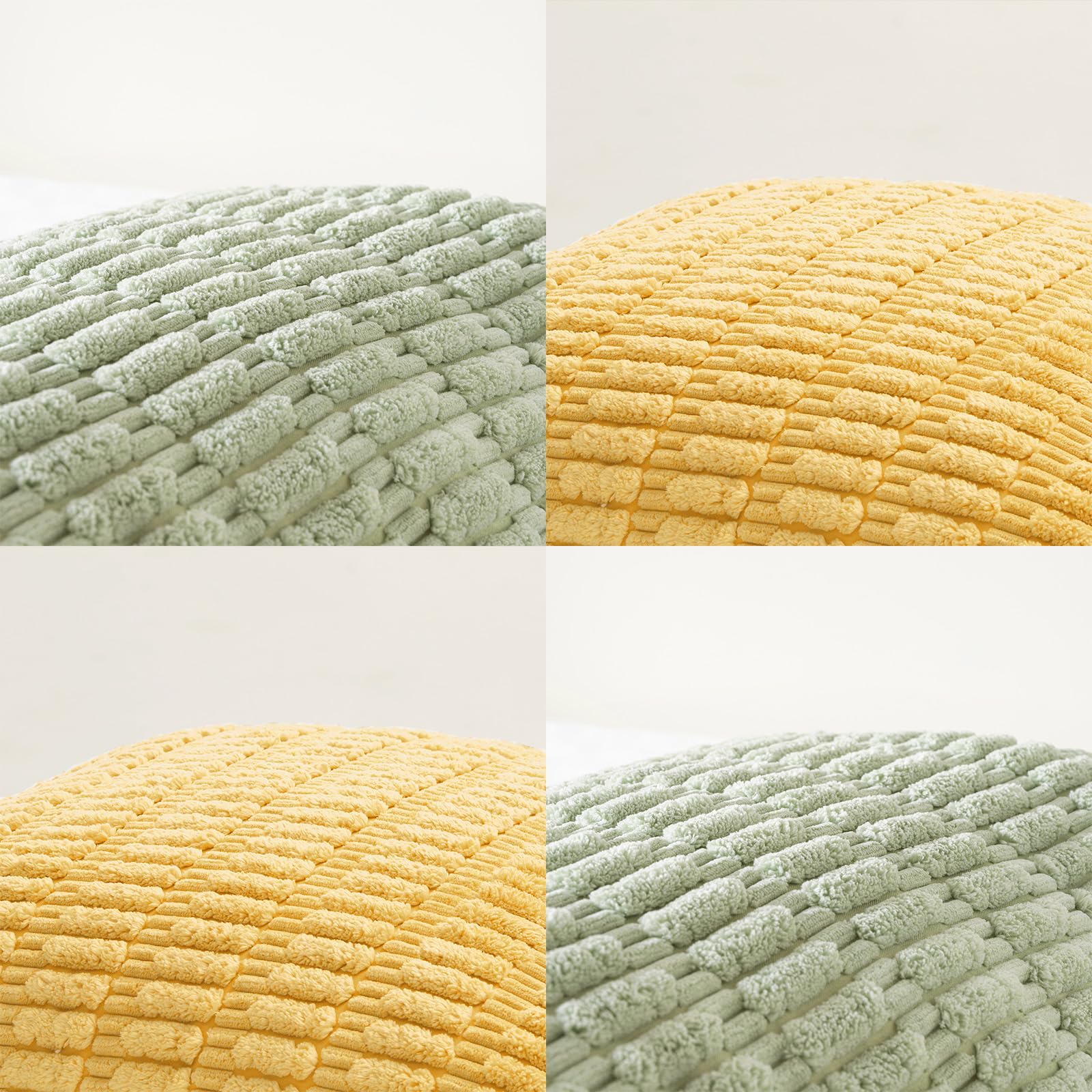 Fancy Homi - Juego de 4 fundas de cojín decorativas para salón, sofá y cama, estilo moderno, rústico y boho, decoración para el hogar, 66 x 66 cm, gama de amarillos