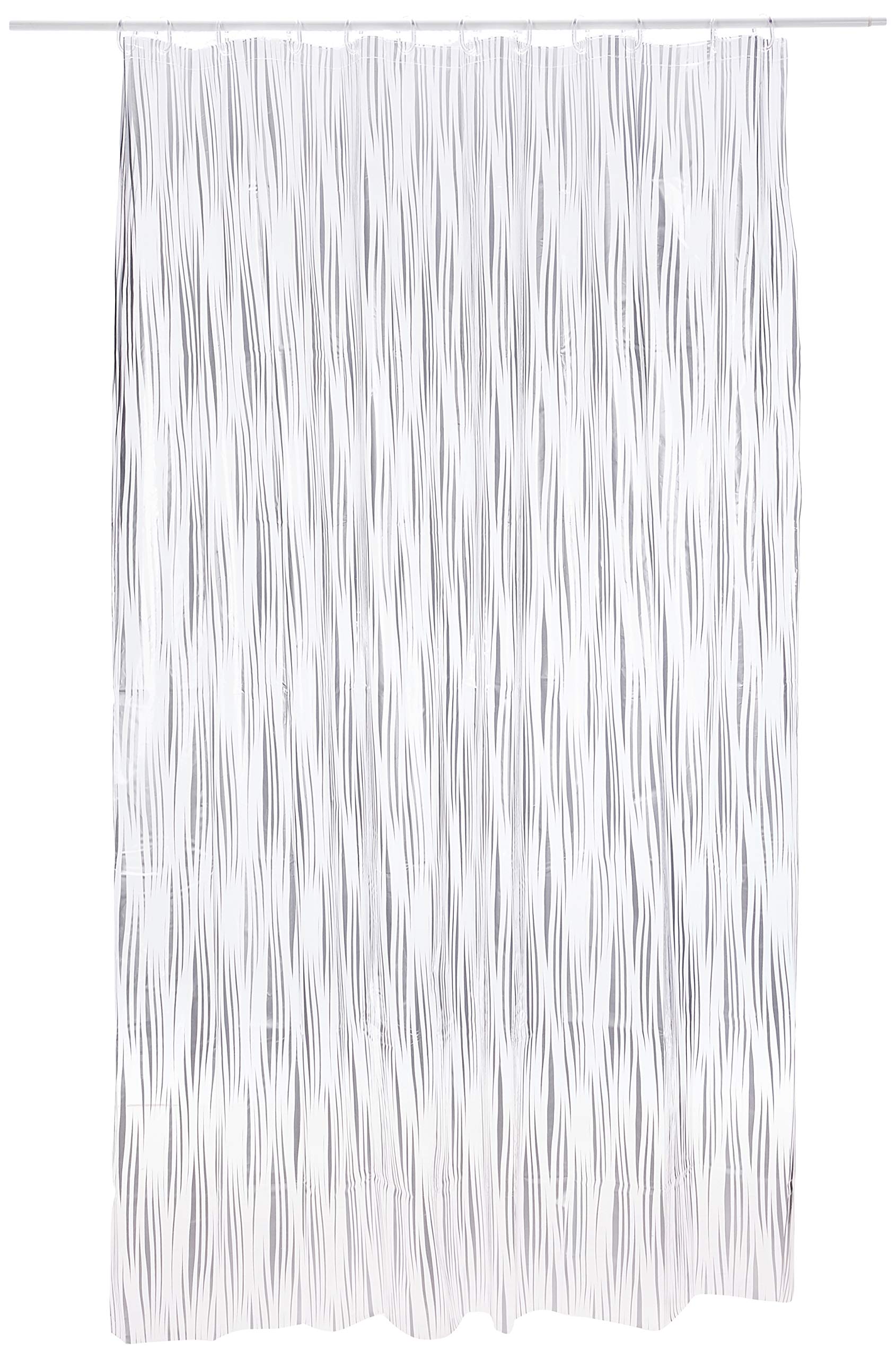 Spirella Lifestyle Plastic Curtain – Paddy Silver 180 x 200 1117794, White, Standard
