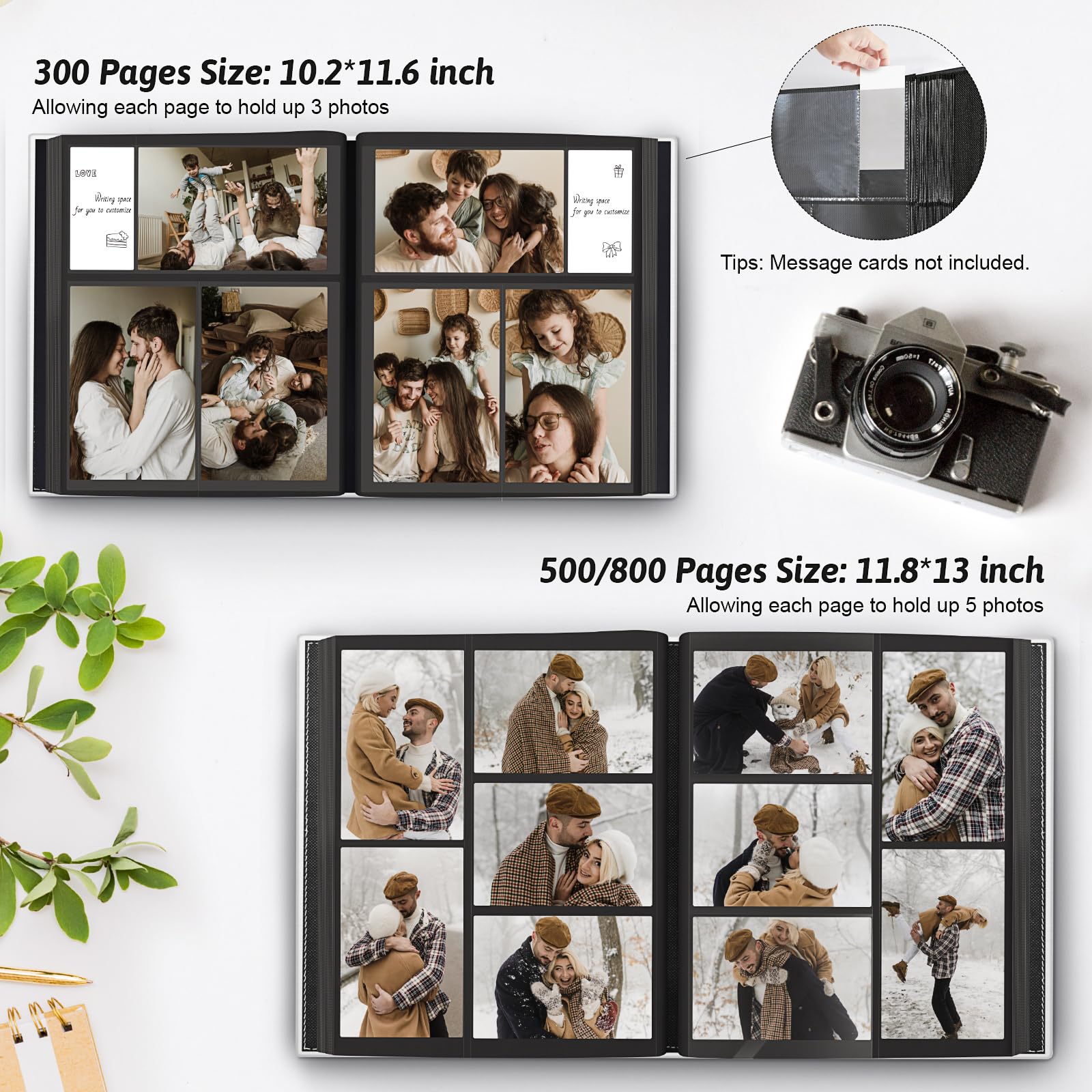 Popotop Álbum de fotos de 4 x 6 pulgadas con capacidad para 300 imágenes