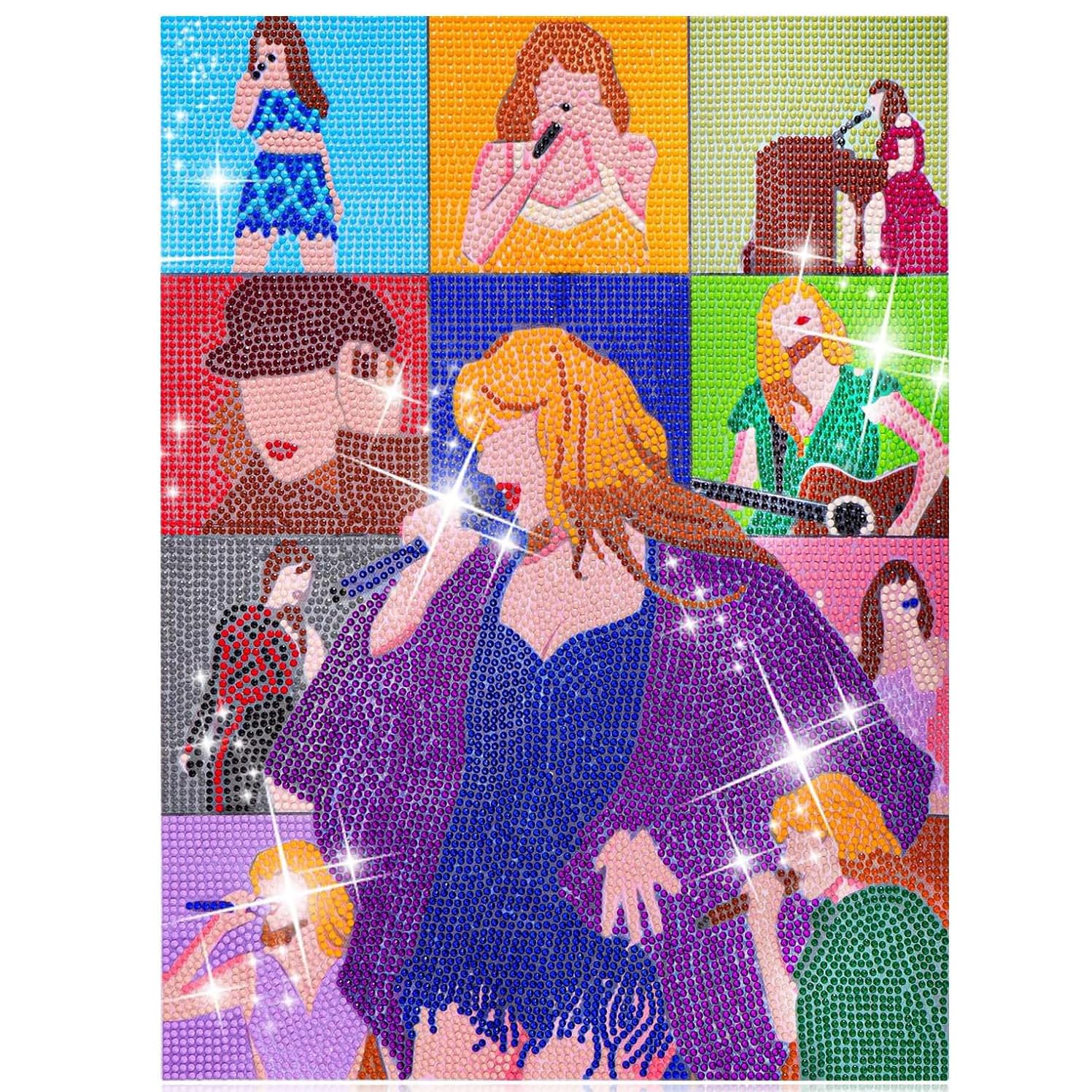 YOBEYI Singer Diamond Painting Kits for Adults,Painting Crafts Gift for Singer Lover DIY Diamond Art Paint Puzzle by Number for Wall,Room Decor (TSZSH-02)