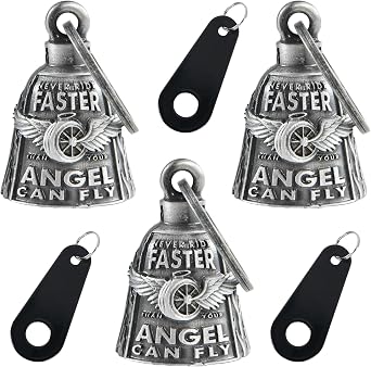 3Pack Motorcycle Bell w/Hanger Biker Bell Motorcycle Accessories For Good Luck Safe Riding Luck Key Chain Bell