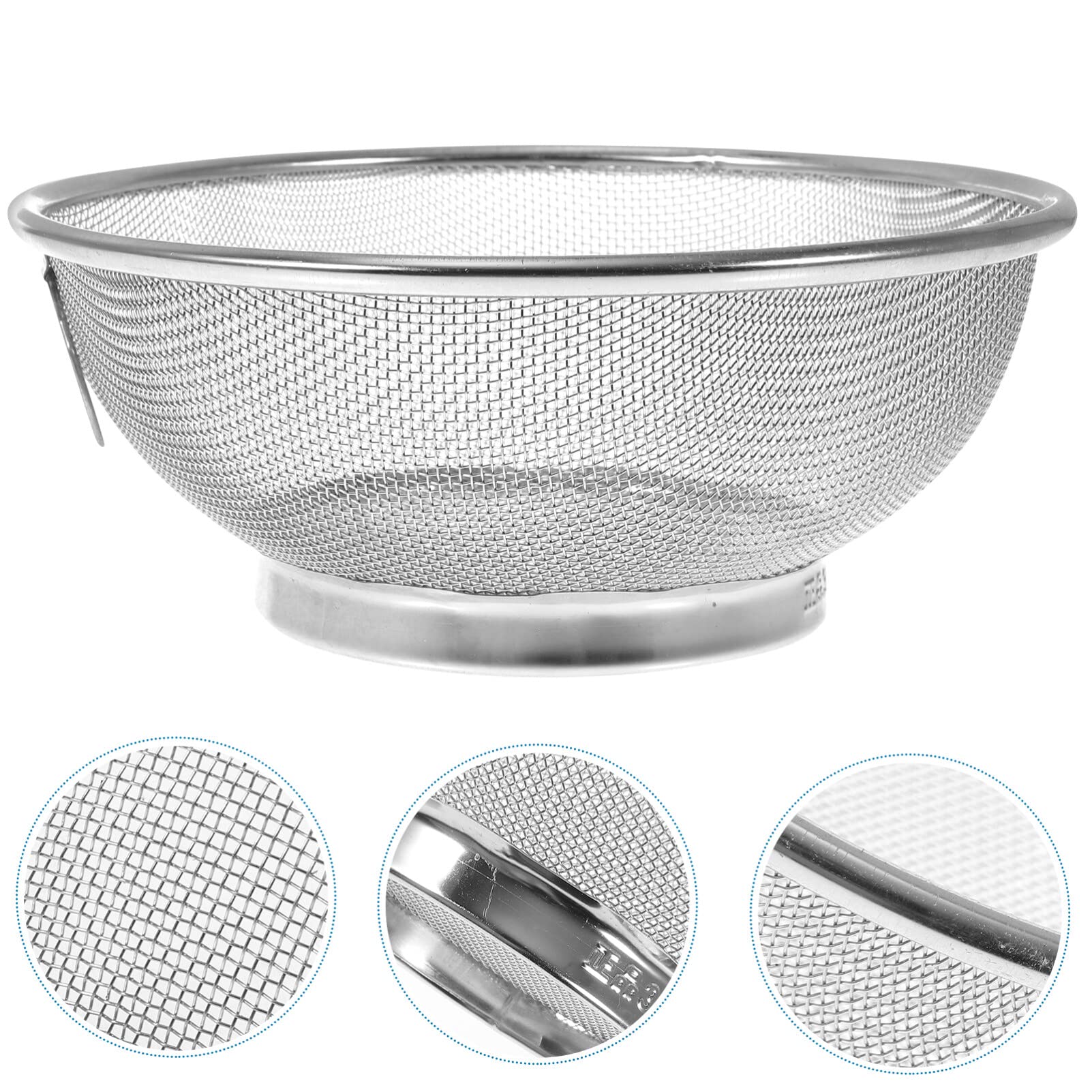 Colador de Malla de Acero Inoxidable de 20 cm: colador Fino para arroz, Pasta, Verduras y Frutas