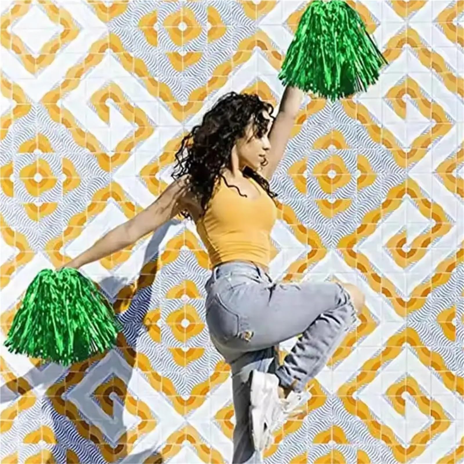 10 paires de pompons pom-pom girl avec poignée Pour Le Cheerleading