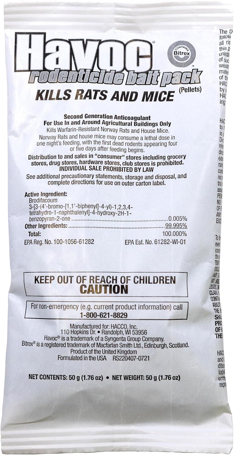 Neogen Havoc Rodenticide Rat & Mouse Bait Pellet Pack, 8 lb.Pail