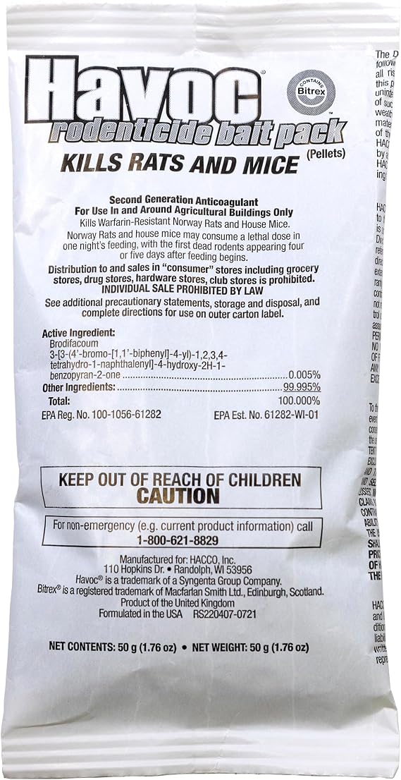 Neogen Havoc Rodenticide Rat & Mouse Bait Pellet Pack, 8 lb.Pail