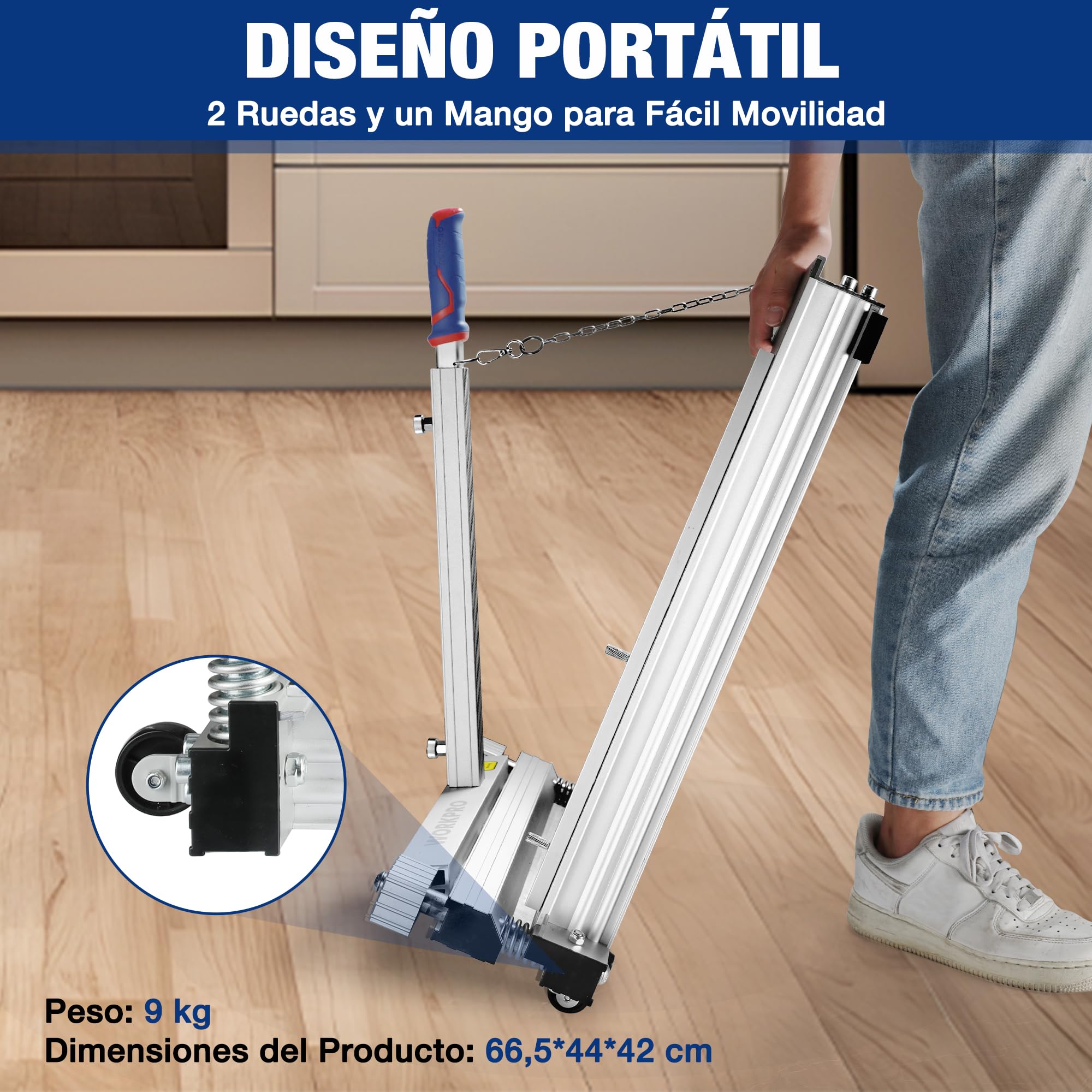 WORKPRO Cortador de Suelo Profesional de 340 mm, Guillotina para Madera, Laminado, Vinilo, Piso de Ingeniería, Moqueta, Revestimiento, LVP, Parquet y Más.