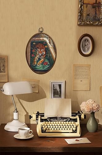 Miniatura 5 de Arte de pared ovalado de tigre en la bañera, divertido arte de pared ovalado de animales de baño, ecléctico, moderno, estético, impermeable, núcleo