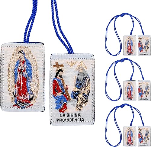 Miniatura 1 de Collar Escapulario Marrón y Verde Pack de 3 Escapulario Católico Mexicano de Nuestra Señora de Guadalupe