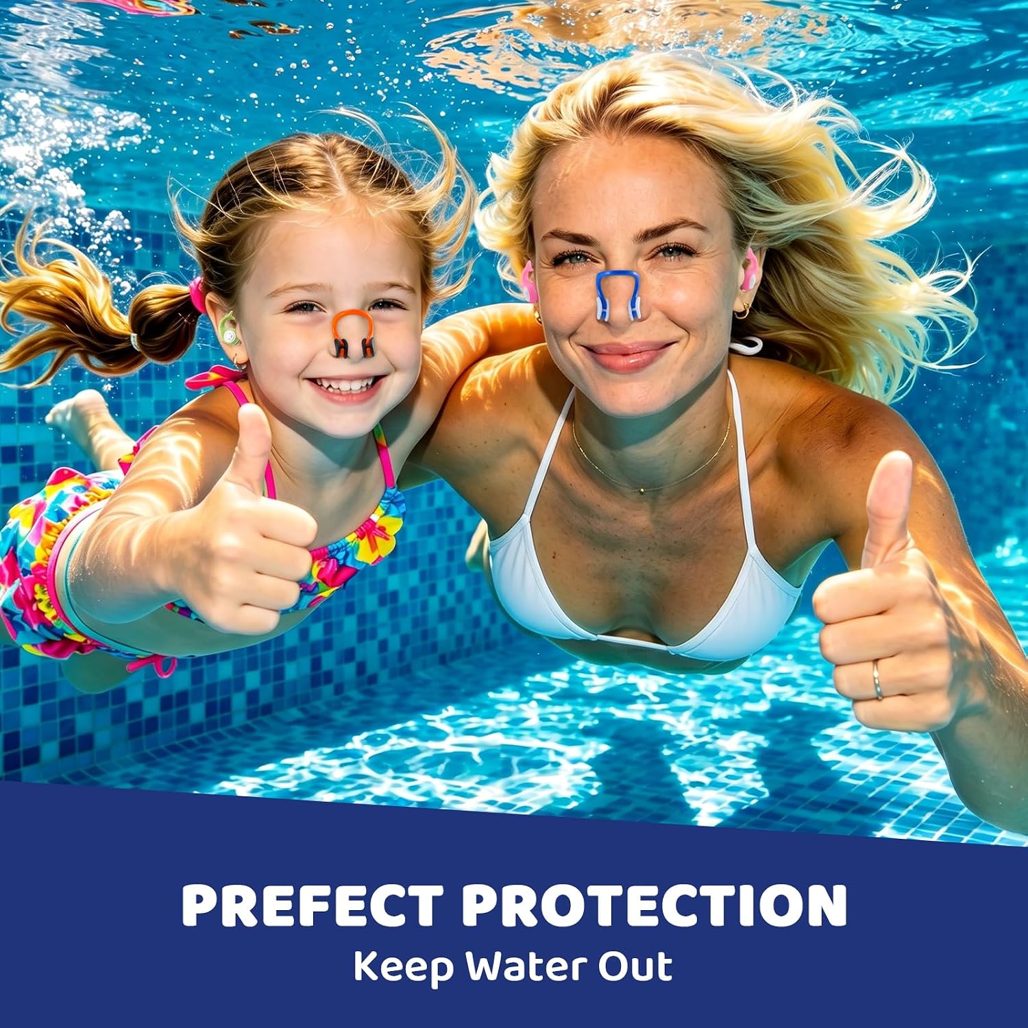 18 Packs Swimming Nose Clip Ear Plugs,Reusable Silicone Nose Plugs with Ear Plugs for Adults and Kids, Multi-Layer Waterproofing,Multi-Color,for Pool,Diving,with Storage Box image 3