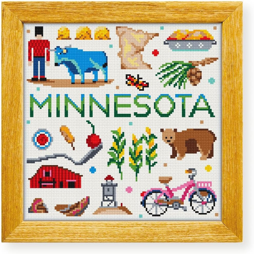 Awesome Pattern Studio Minnesota Collection DS1848, Diamond Painting Kit, Diamond Art Kits for Adults, Full Drill 5D Diamond Dots Kits. All Items Included.