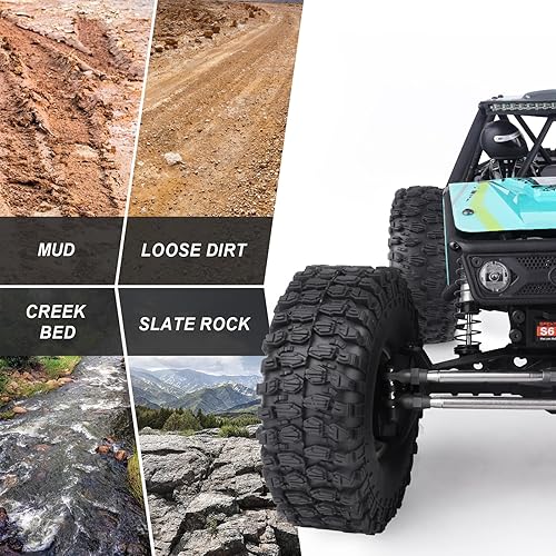 Miniatura 18 de HobbyPark Juego de neumáticos de 4.724 in / 4.72 pulgadas 1.9 y ruedas Beadlock 1.9 insertos de espuma para Axial SCX10 II III Traxxas TRX-4 Redcat