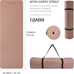 PAIDU Yoga Mat - Non-Slip & Tear Resistant, 10mm (2/5 Inch) Extra Thick SGS-Certified POE Mat for All - 72"x24", Ideal for Yoga, Fitness, Pilates & Floor Exercises, w/Carry Strap