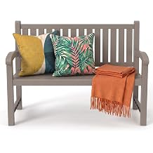Outdoor Bench, 2-Person Outdoor Benches Weatherproof | 560 lbs Weight Capacity, Low Maintenance, Garden Bench for Patio, Park, Porch, Backyard, Balcony and School Light Brown