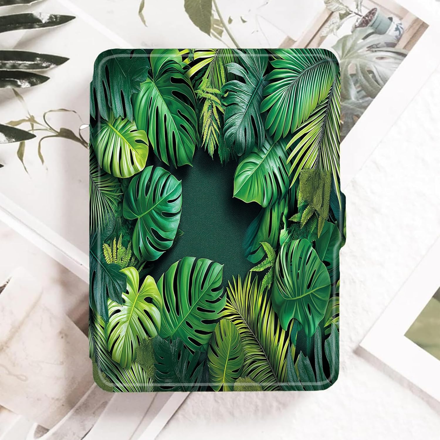 Case for Kindle Scribe 10.2” 2022 Released, Lightweight Smart Cover with Auto Sleep Wake Feature for Kindle Scribe 10.2 inch with Pen Holder,Tropical Monstera Leaves
