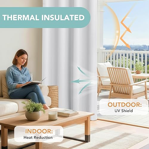 Miniatura 2 de BONZER Cortinas 100% opacas de 84 pulgadas de largo, 4 paneles de cortinas de ventana con aislamiento térmico y bloqueo de luz, cortina de una sola