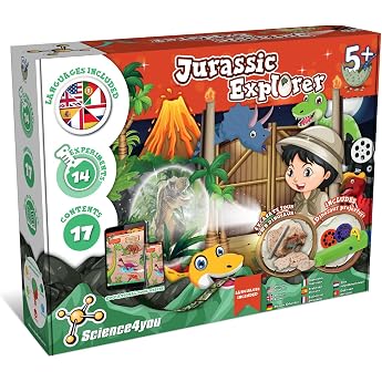 Science4you Jurassic Explorer - Dino Game from 4 5 6 Years with Skeleton, Dinosaur Eggs and More - Dinosaur for Children, 24 