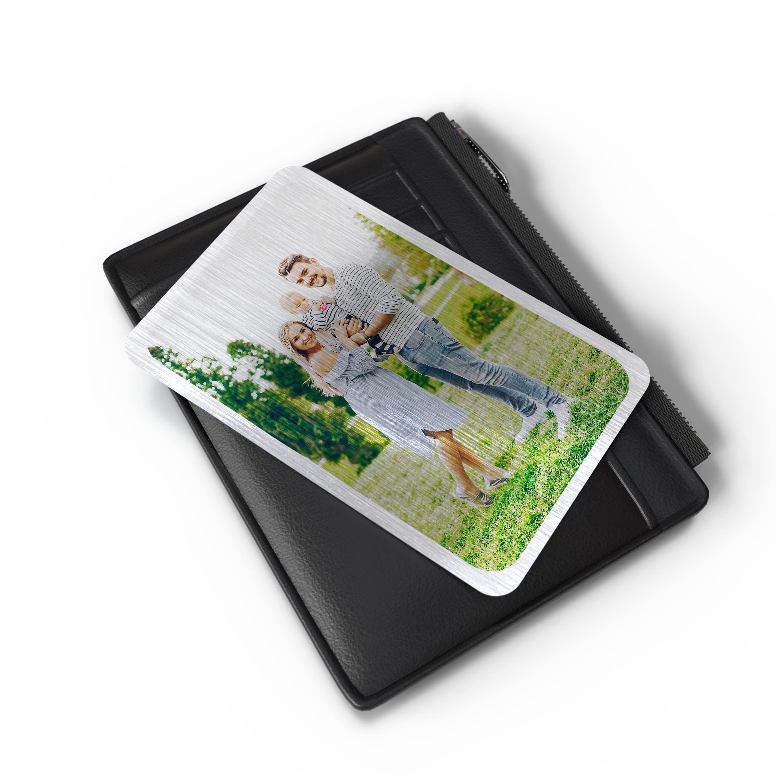 Active Window Films Personalised Aluminium Silver Wallet Photo Insert Card, Metal Photo & Message Waller Purse Card, Sentimental Photo Memory Card Keepsake (Portrait Just Photo)