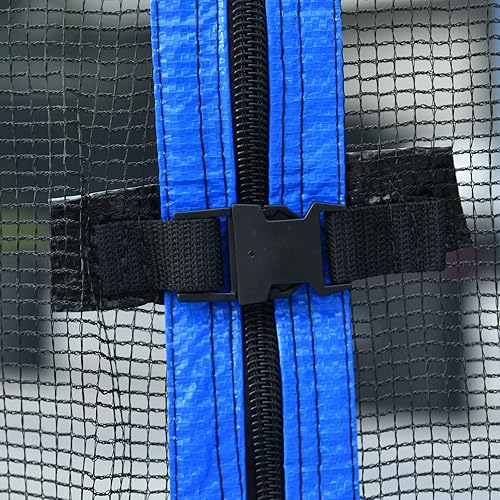 Miniatura 7 de Evedy Juego de trampolín de 16 pies, 14 pies y 12 pies con columpio, tobogán, aro de baloncesto, trampolines deportivos con red de cierre