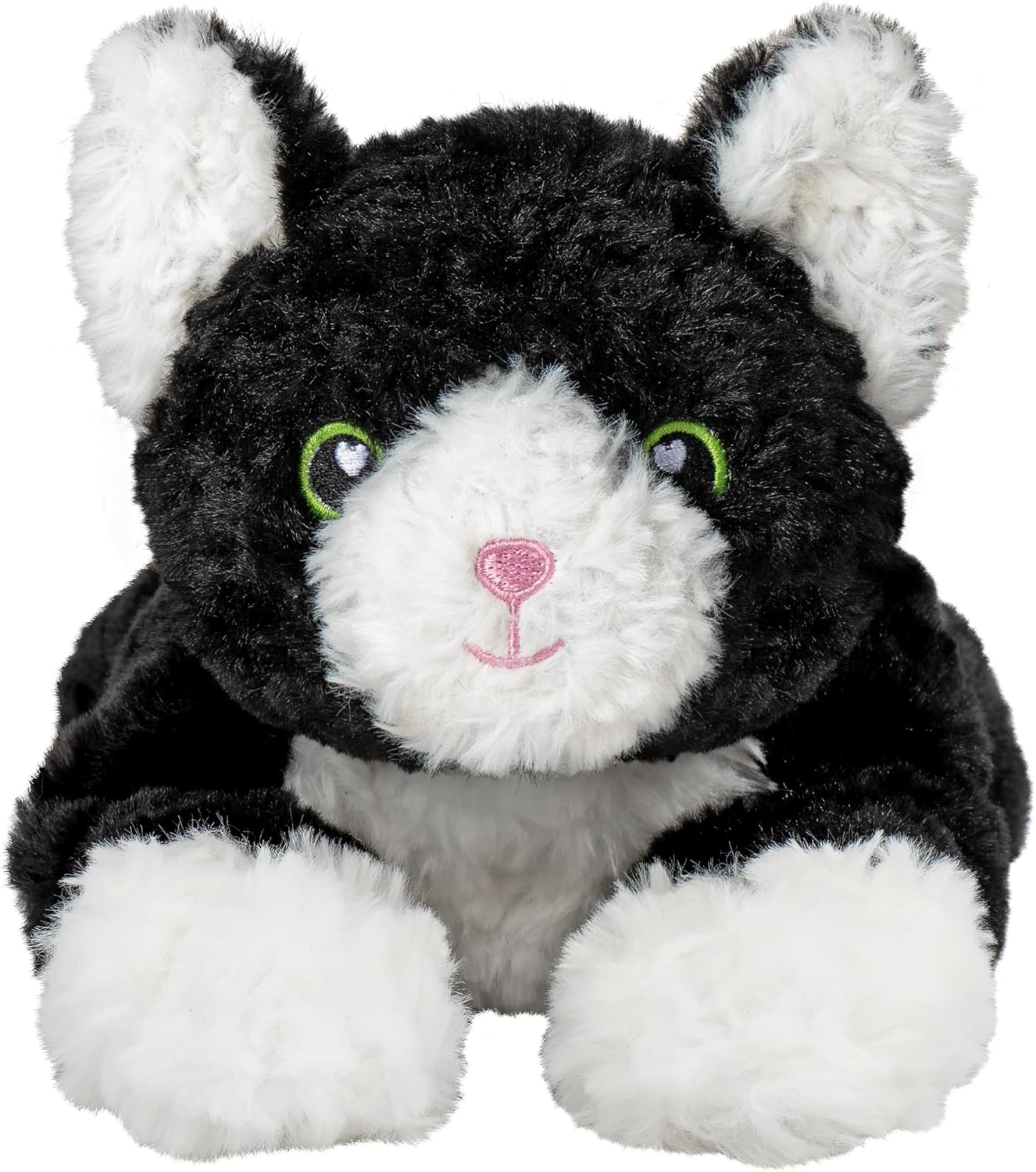 Happy Fuel Tuxedo Cat Microwavable Stuffed Animal – 1.5 lb Unscented Heating Pad Plush, Soft Cozy Black & White Cat Toy for Relaxation and Comfort, Gift for Women, Girls, Adults & Kids