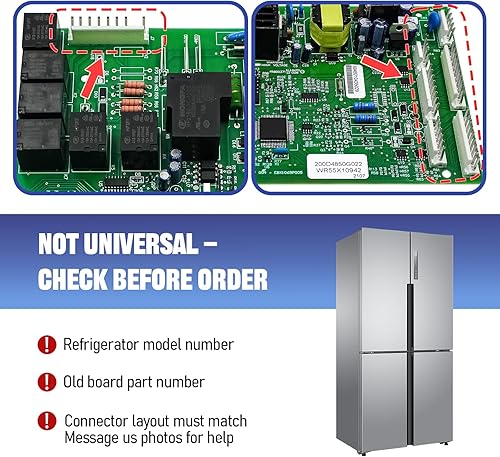 Vista 3 de WR55X10942C WR55X10942 Placa de control de repuesto para refrigerador GE Reemplace WR55X10942P WR55X11130 WR55X10552 WR55X10656 WR55X10996